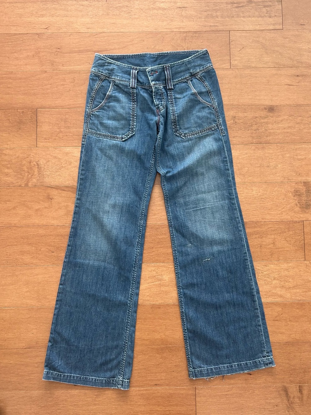 Vintage 2004 Diesel Hipper 66G Low Rise Wide Leg Jeans W28 L34 Y2K